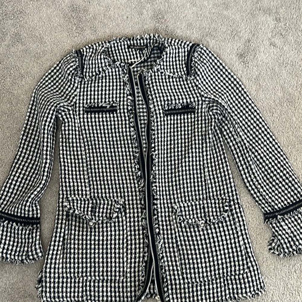 textured jacket with zipper